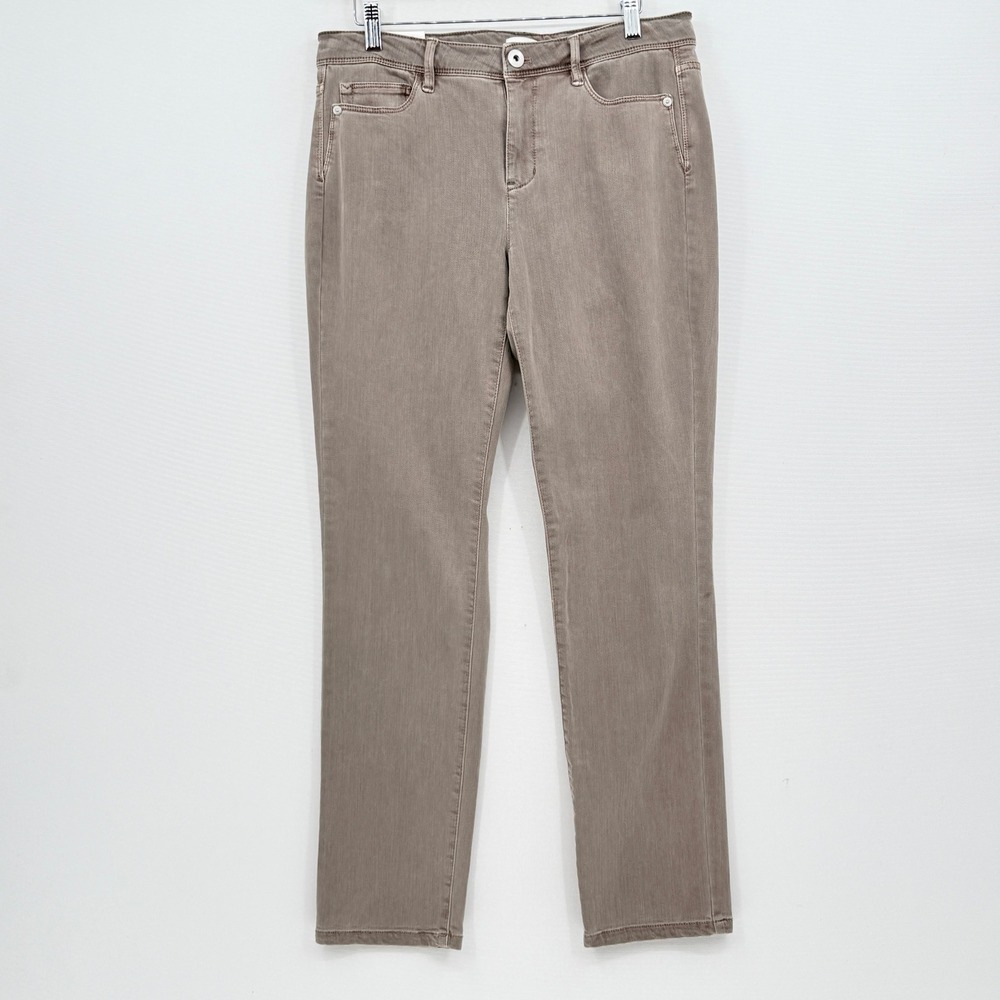 J. Jill Slim Ankle Jeans Womens 12 Brown Driftwood Minimalist Coastal Muted NEW